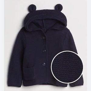 Baby GAP Baby Bear Ear Cardigan in Navy Size 0-3 Months